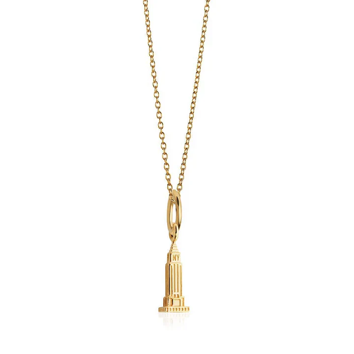 14K Solid Gold Empire State Building Mini Charm - Image 3