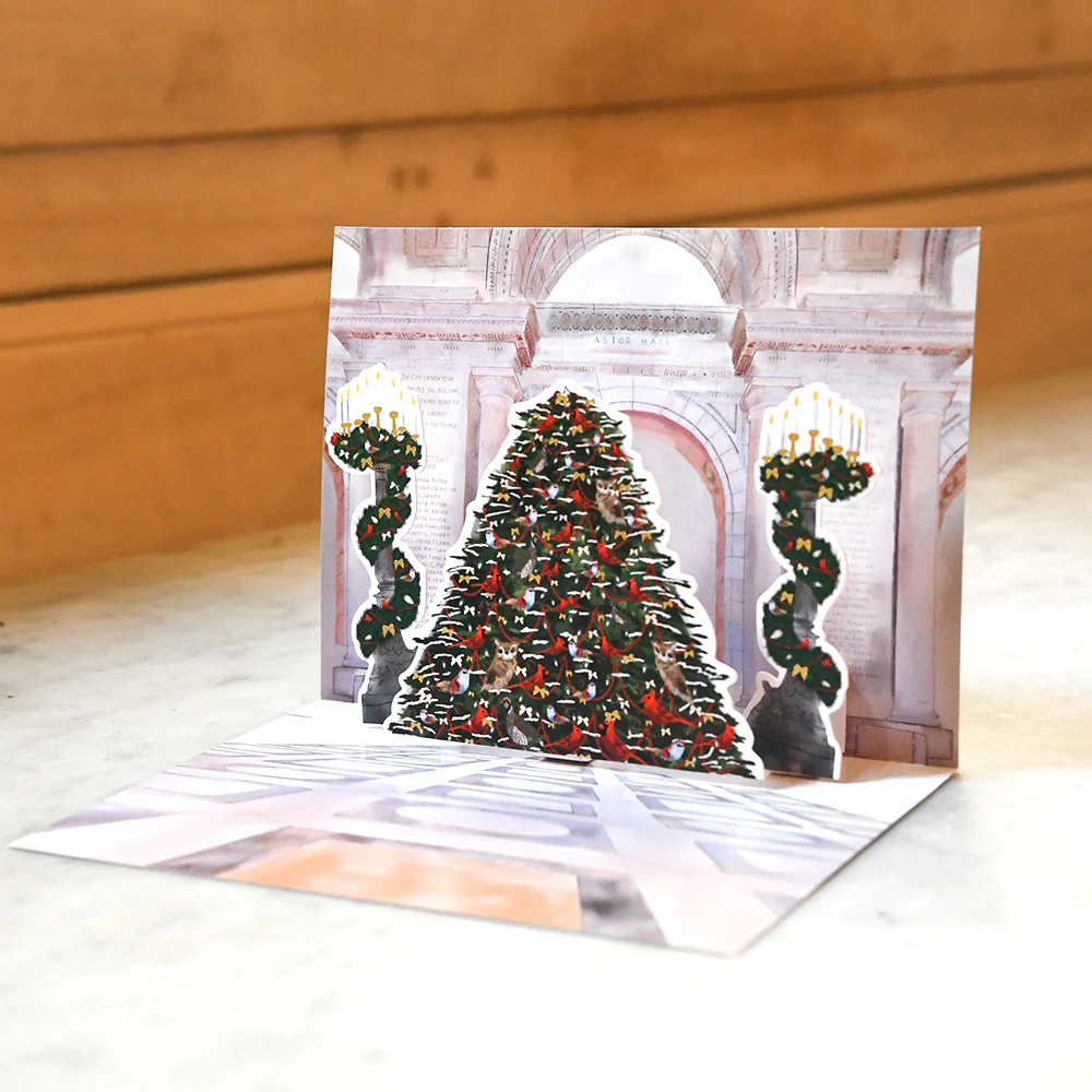 NYPL Astor Hall Holiday Tree Pop-Up Card - Image 3