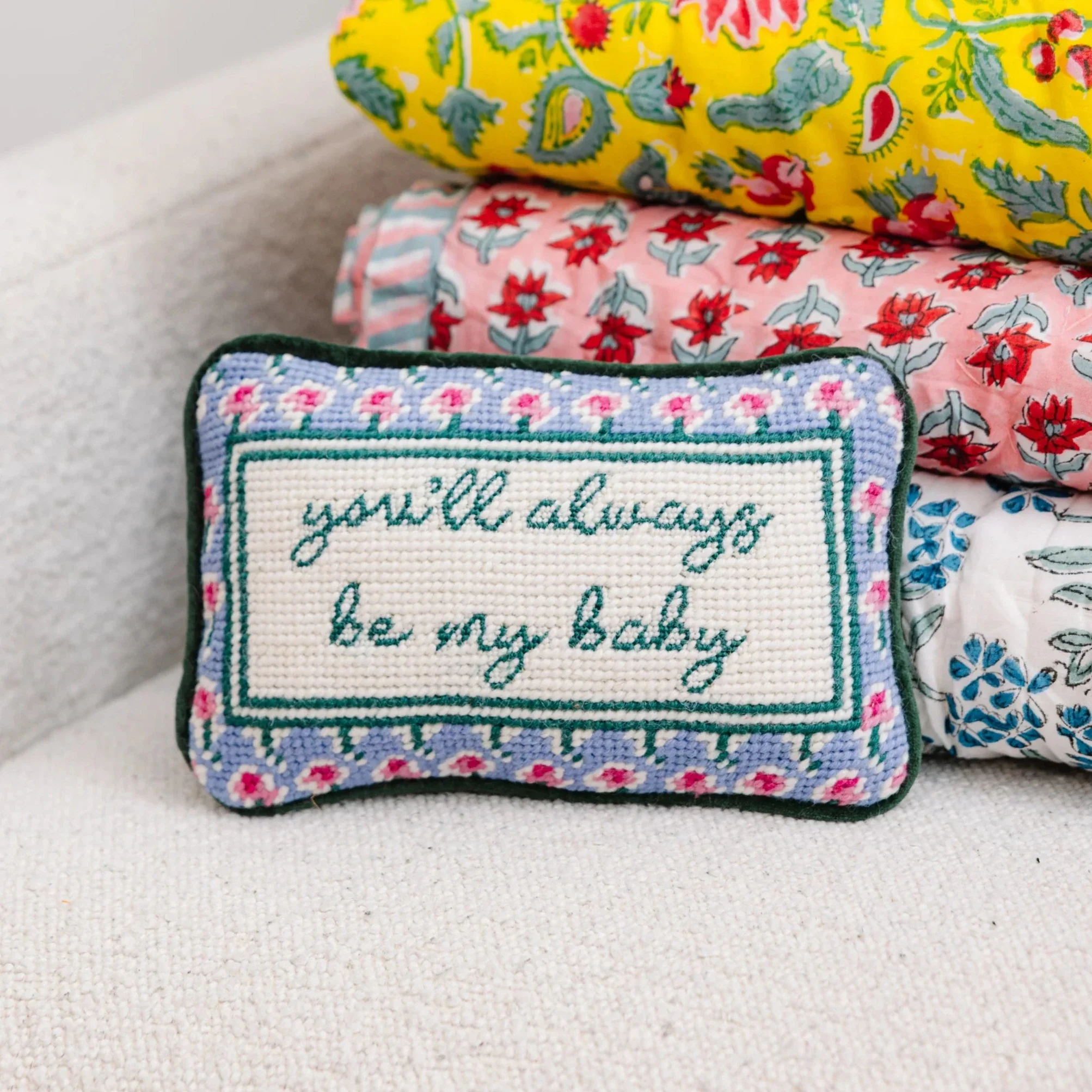 Be My Baby Mini Needlepoint Pillow - Image 4