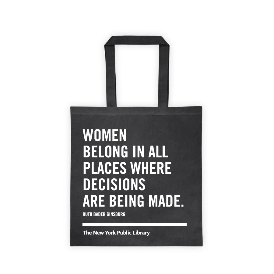 Black NYPL Ruth Bader Ginsburg Tote Bag - Image 2