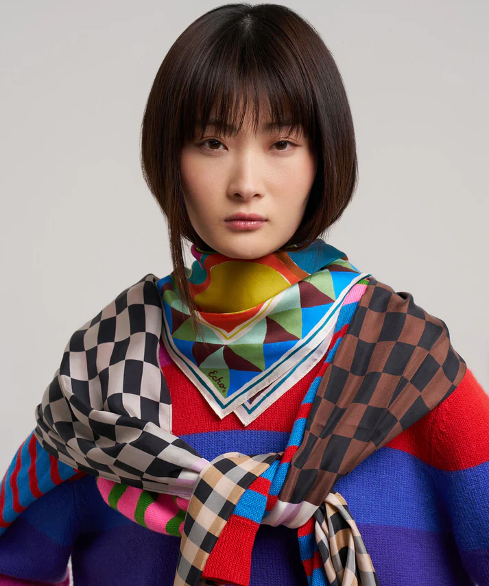 Checks Checks Silk Oblong Scarf - Image 5