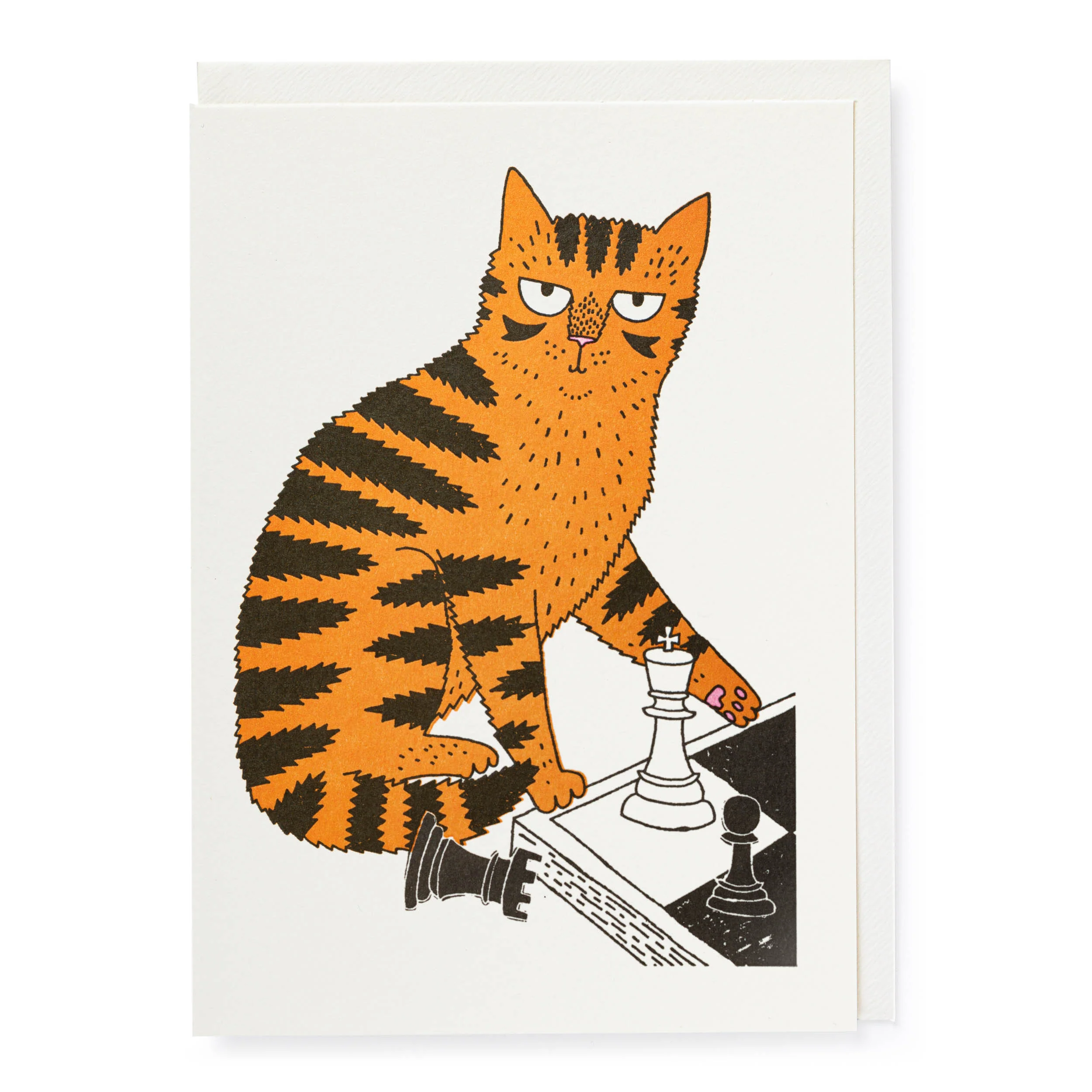 Chess Cat Letterpress Notecard