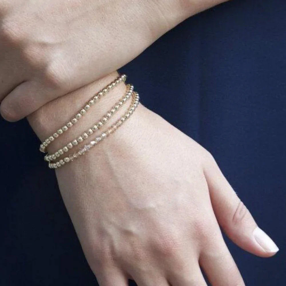 Classic Gold Bead Stackable Bracelet - Image 9
