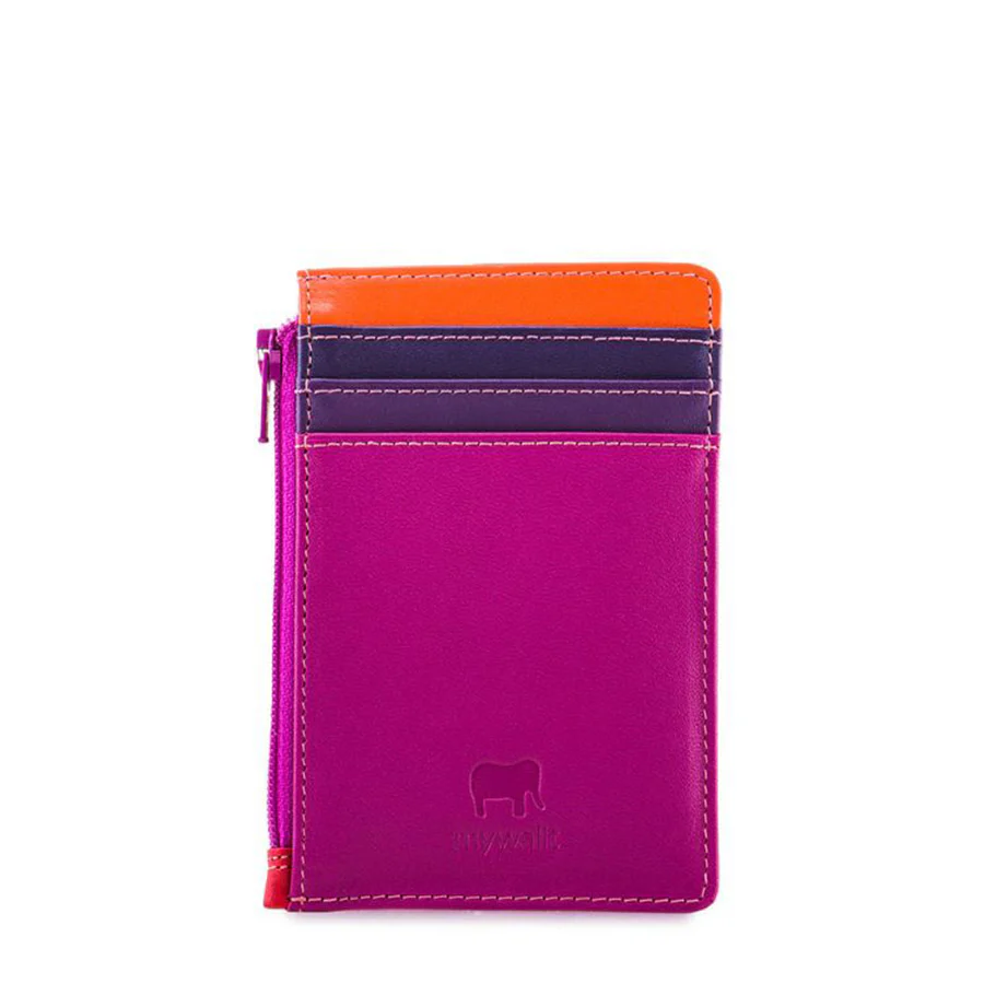 Credit Card Holder with Zipper: Sangria