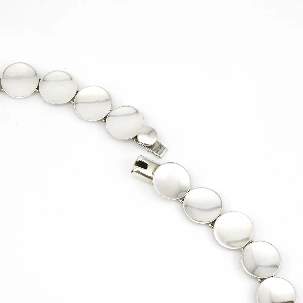 Disc Silver Necklace - Image 2