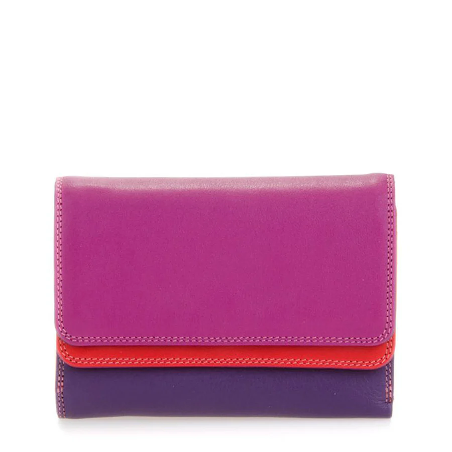 Double Flap Purse / Wallet: Sangria
