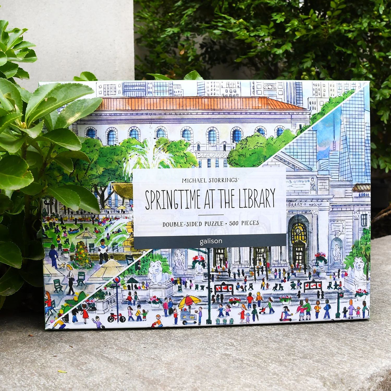 Springtime at The Library Double-sided Puzzle