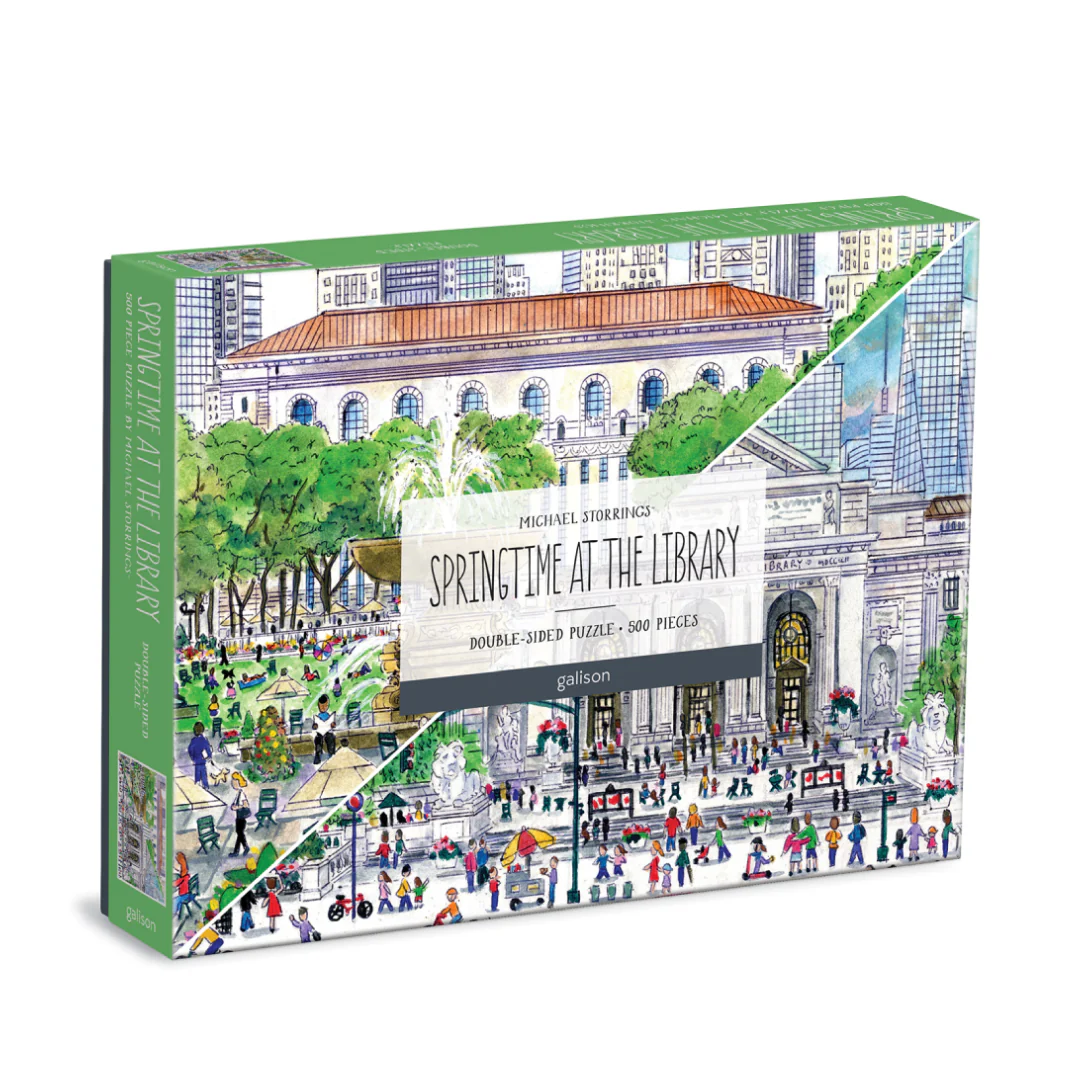 Springtime at The Library Double-sided Puzzle - Image 2