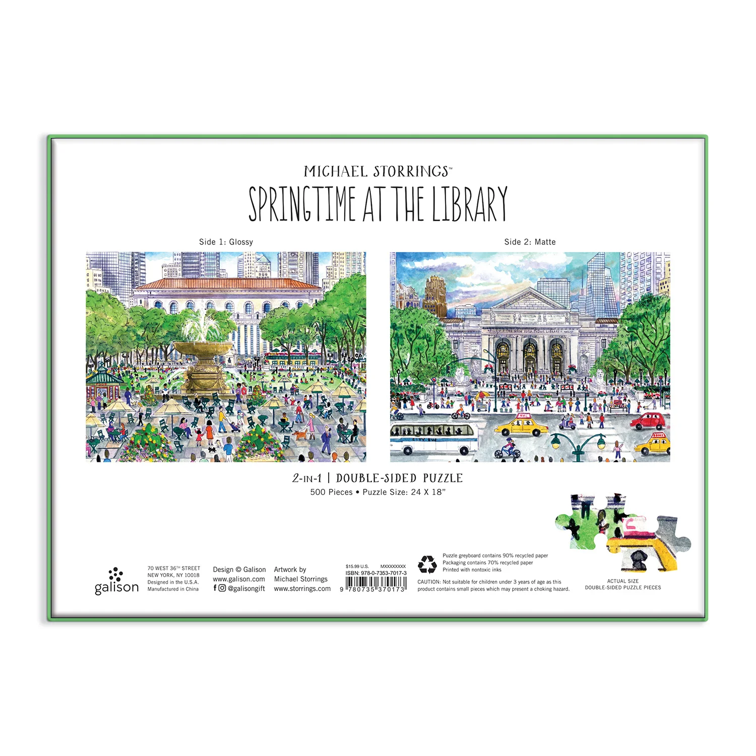 Springtime at The Library Double-sided Puzzle - Image 5