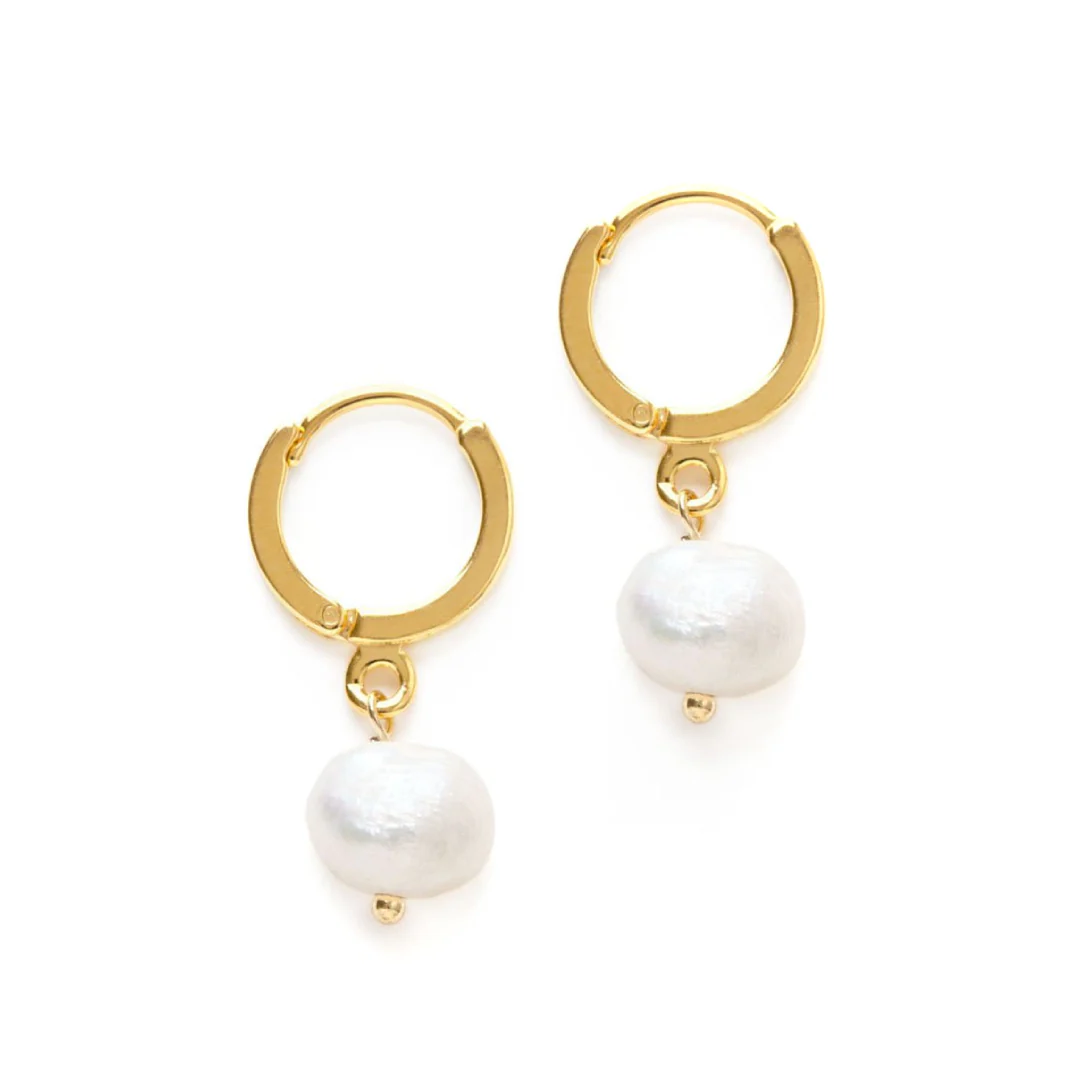 Freshwater Pearls on Hoops