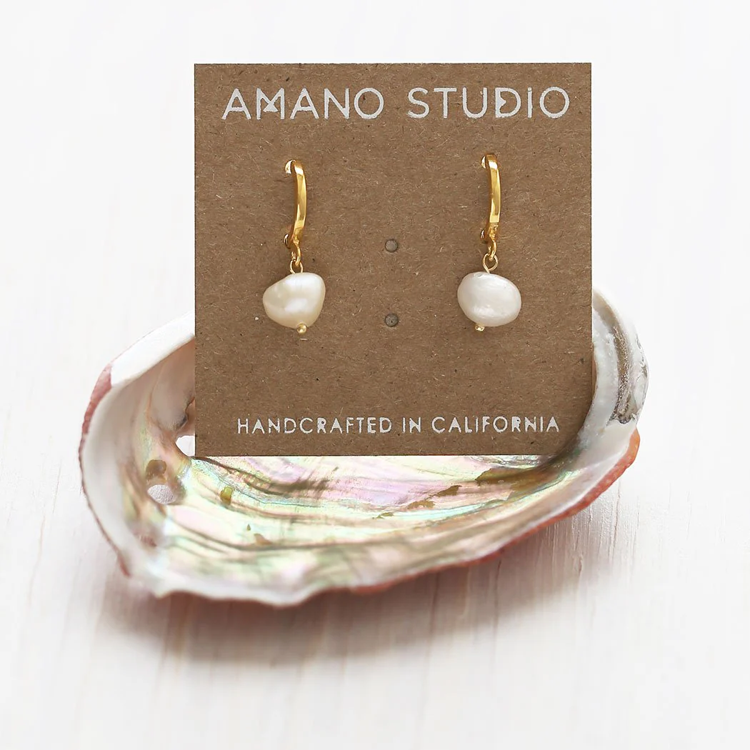 Freshwater Pearls on Hoops - Image 2