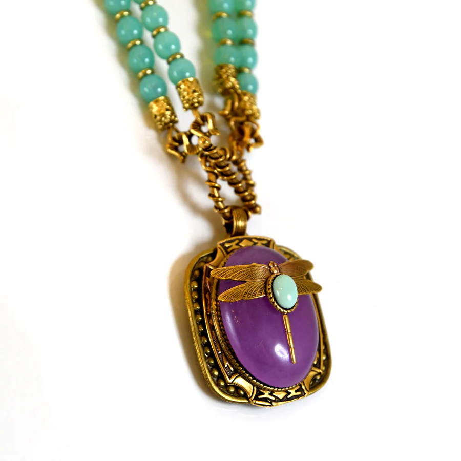 Fuchsia Dragonfly Necklace - Image 2