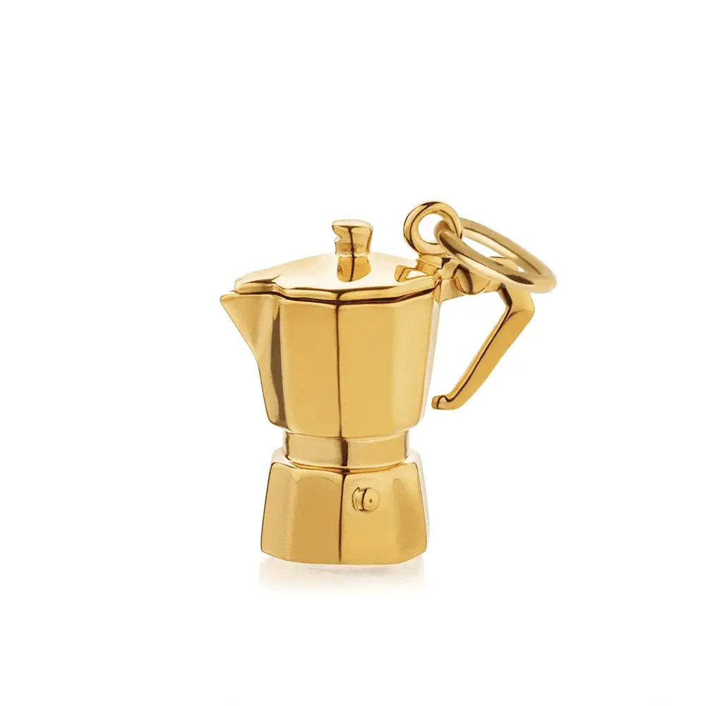 Gold Espresso Coffee Pot Charm