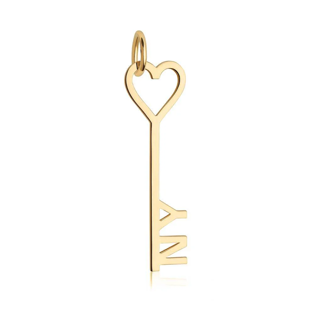 Gold I Love New York Key & Heart Charm