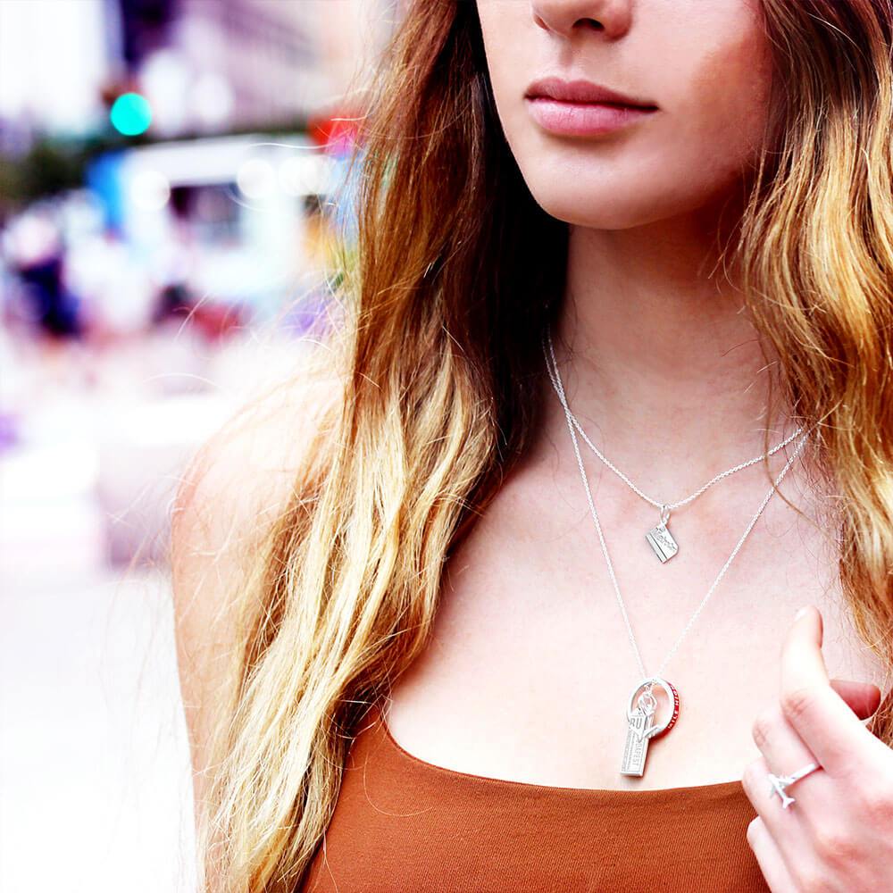 Gold Vermeil Mini MetroCard Charm Necklace - Image 2