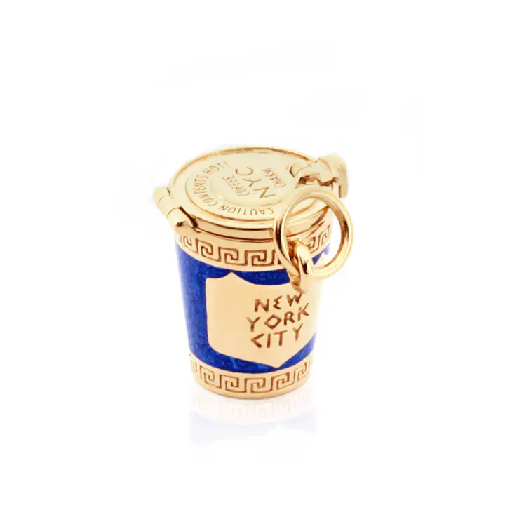 Gold New York City Coffee Cup Charm - Image 3
