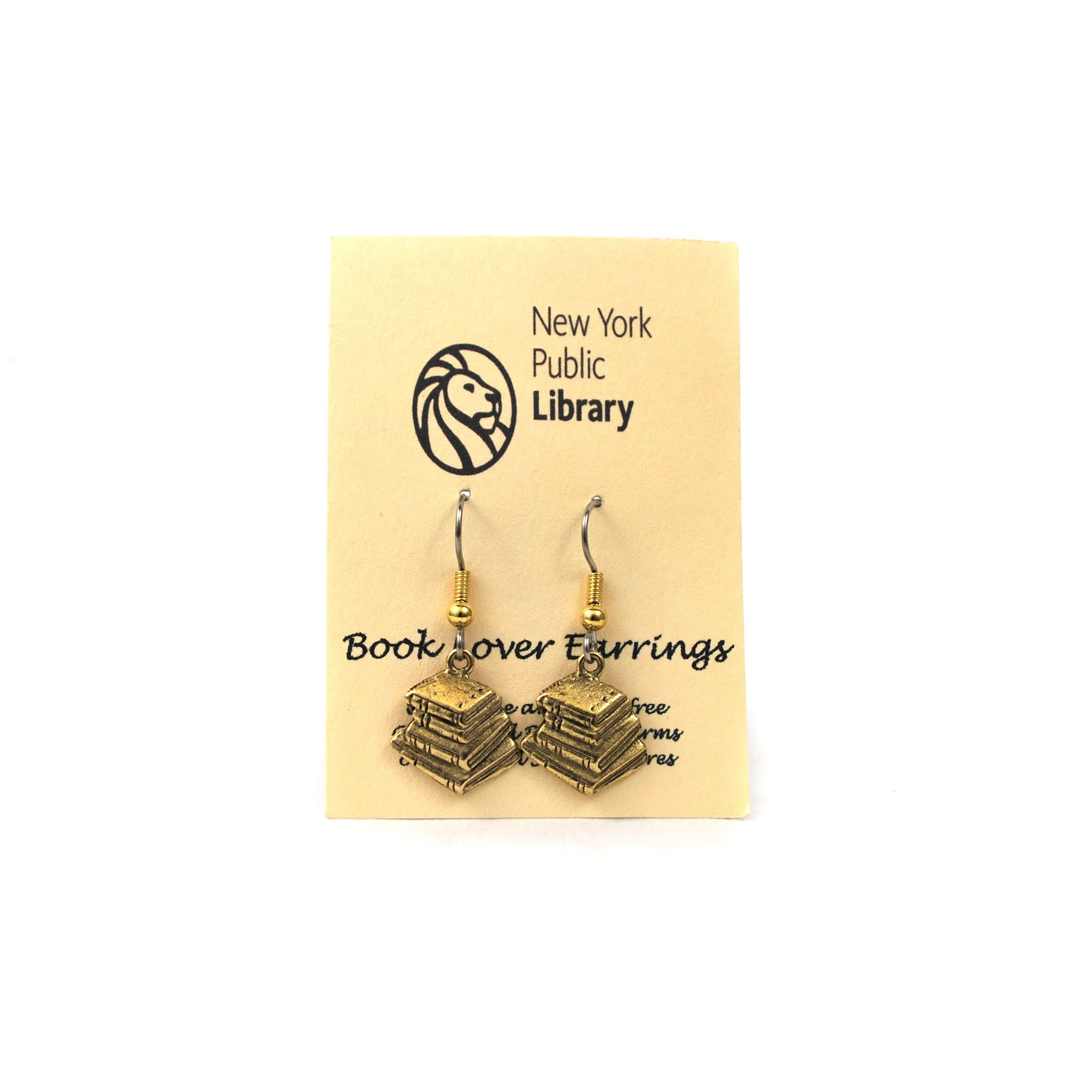 Gold Plated Book Stack Earrings - Image 3