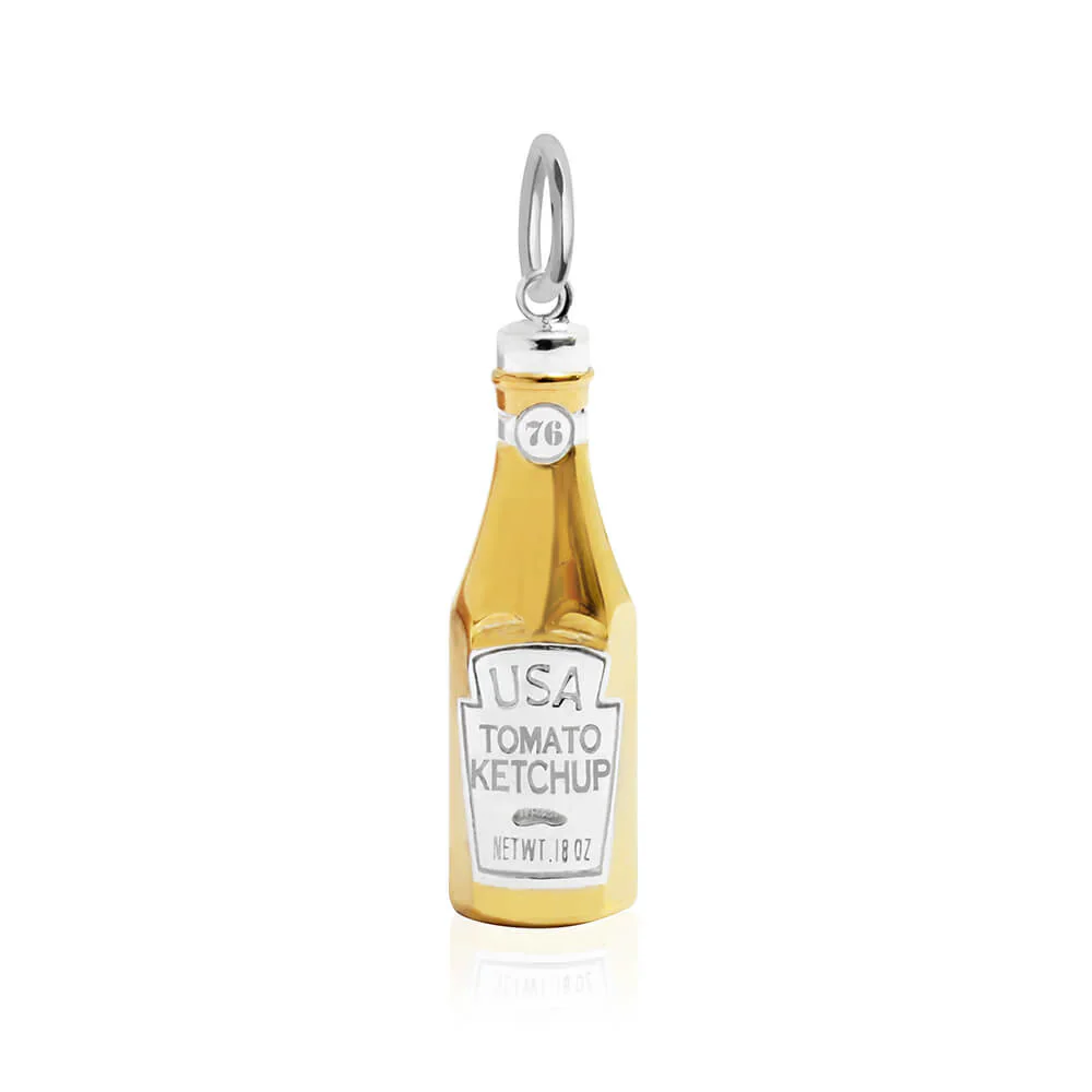 Gold USA Ketchup Charm