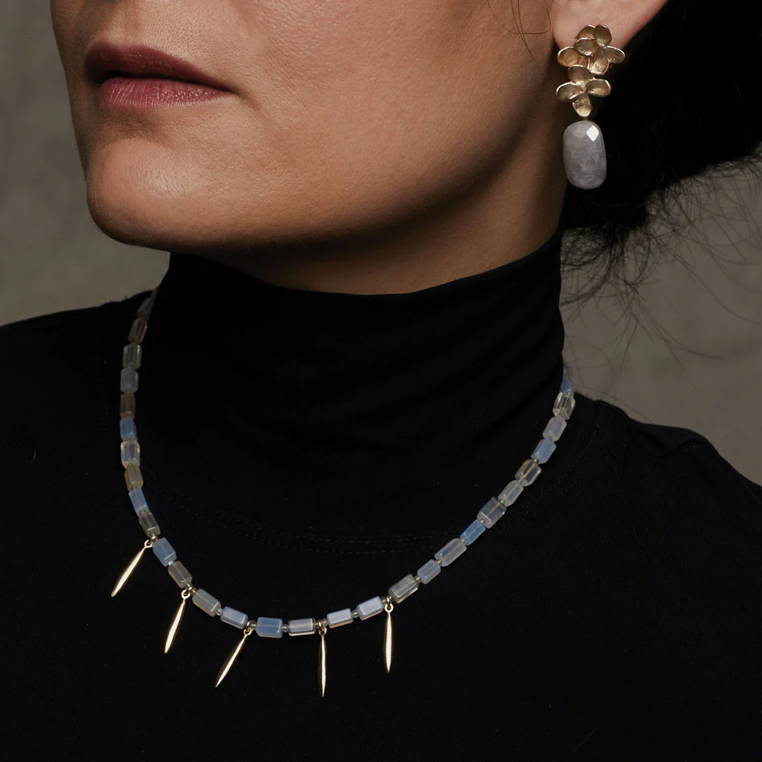 Grain Bronze Chalcedony Necklace - Image 2