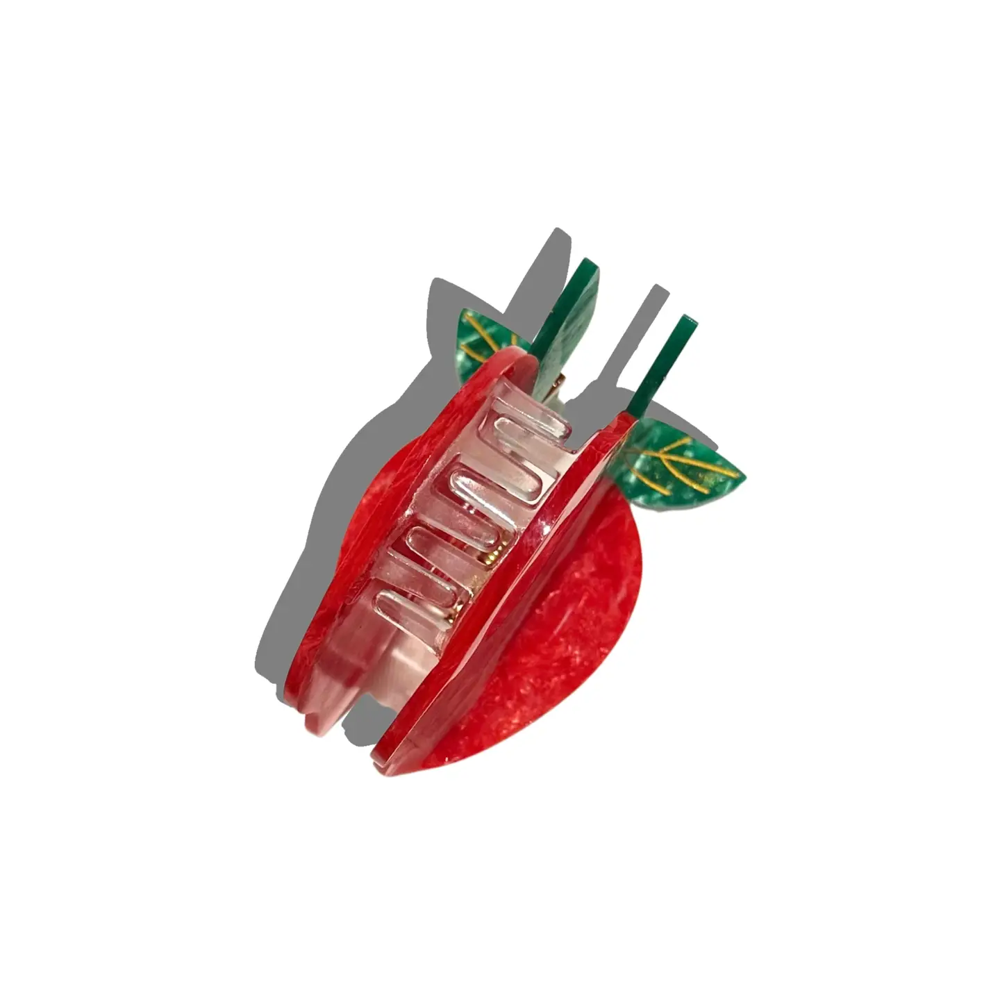 Hand-Painted Big Apple Claw Hair Clip - Image 2