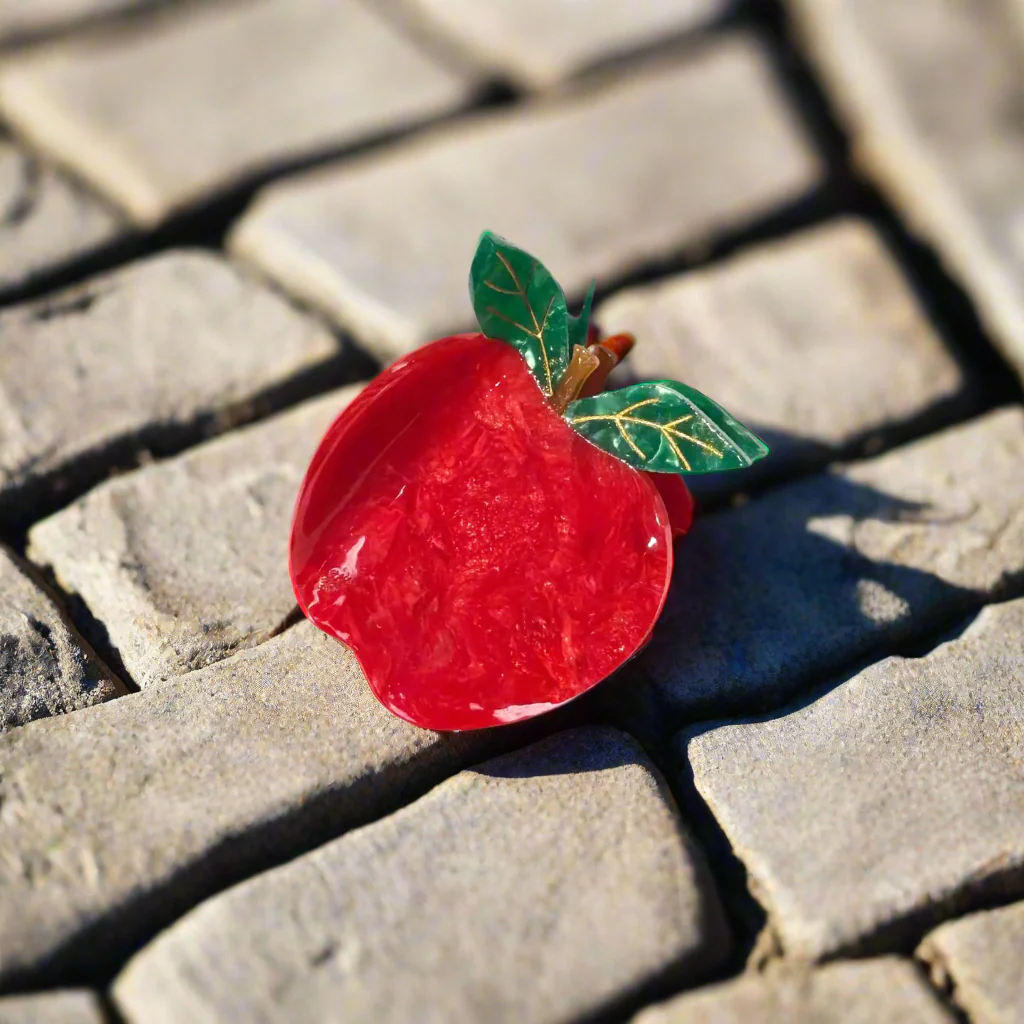 Hand-Painted Big Apple Claw Hair Clip - Image 3