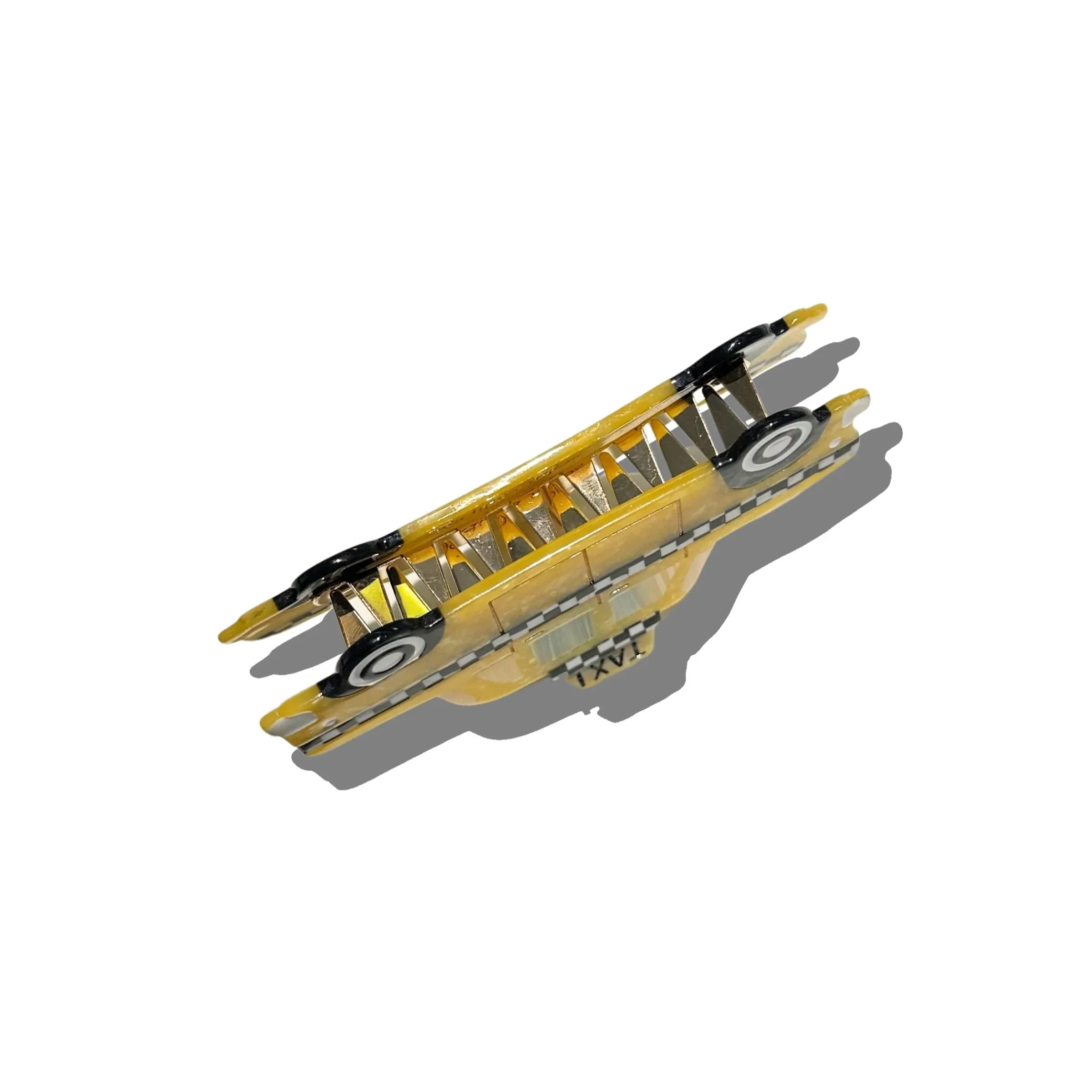 Hand-Painted Yellow Taxi Cab Claw Hair Clip - Image 3