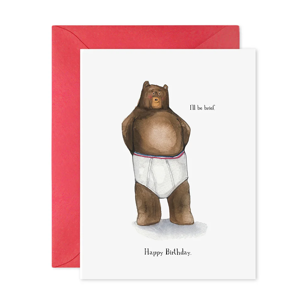 I'll Be Brief Birthday Notecard