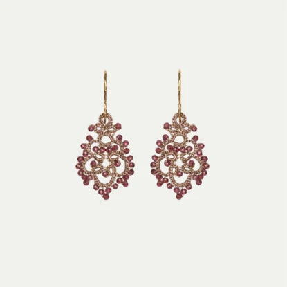 Lace Earrings: Garnet Dora