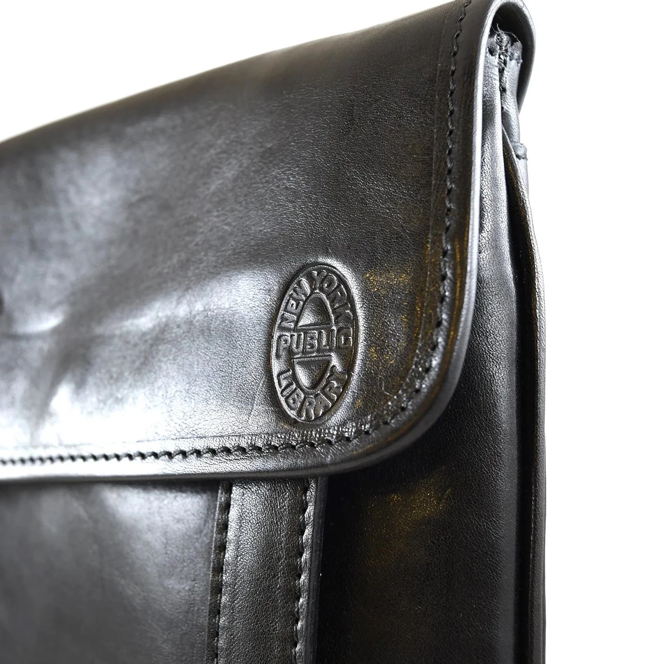 Leather NYPL Bookbinding Stamp Crossbody Bag - Image 7
