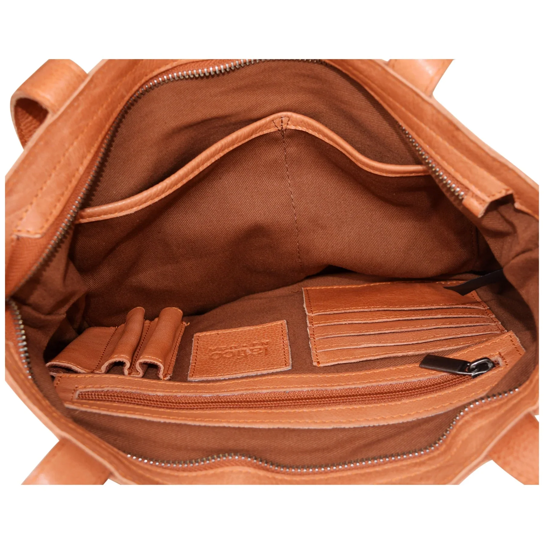Leather NYPL Bookbinding Stamp Tote in Indigo - Image 3