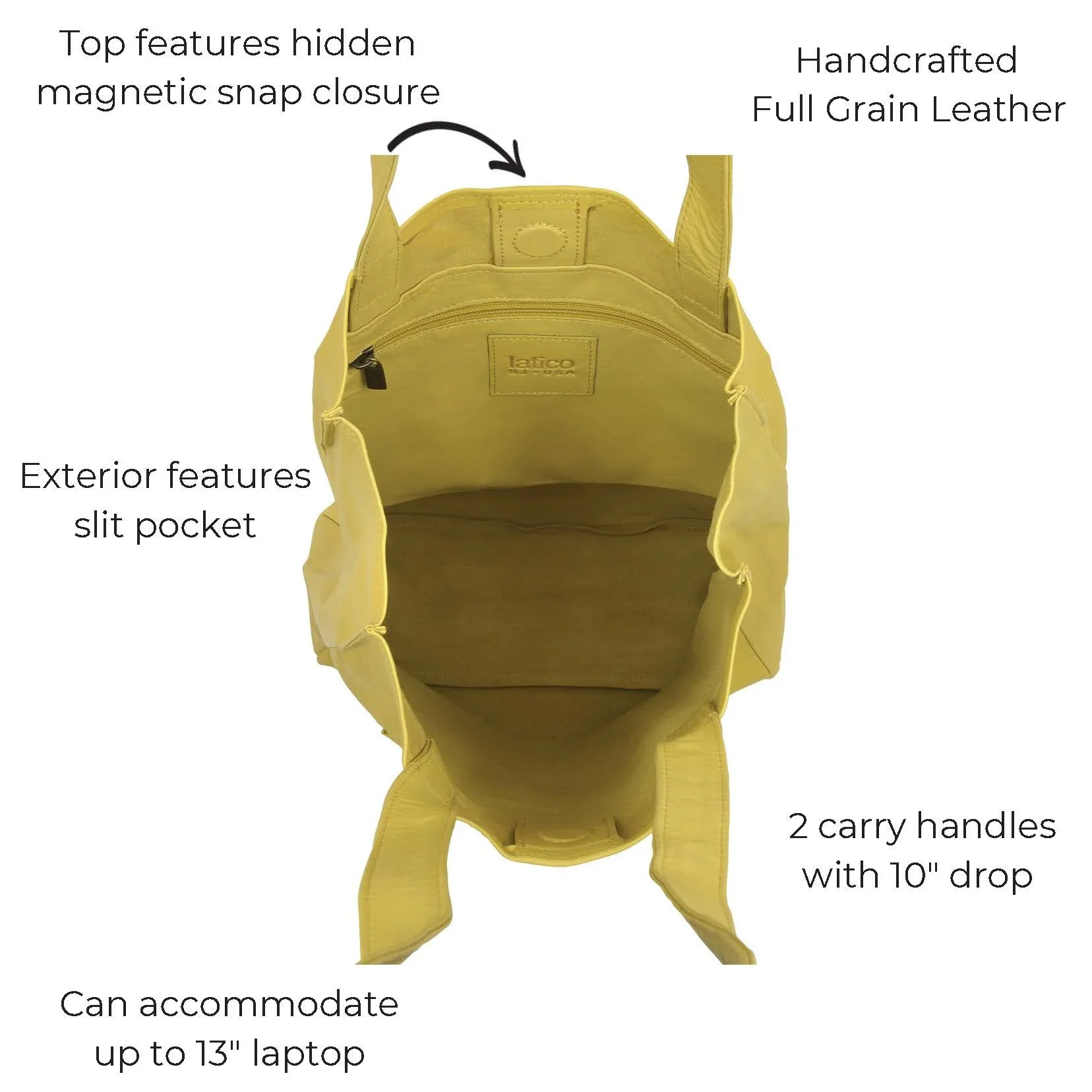 Leather Tote Bag: Margie - Image 5