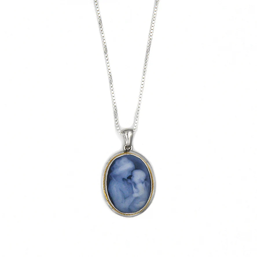 Mother & Child Agate Cameo Necklace - Image 2