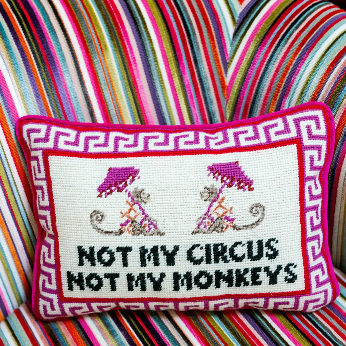 Not My Circus Needlepoint Pillow - Image 4