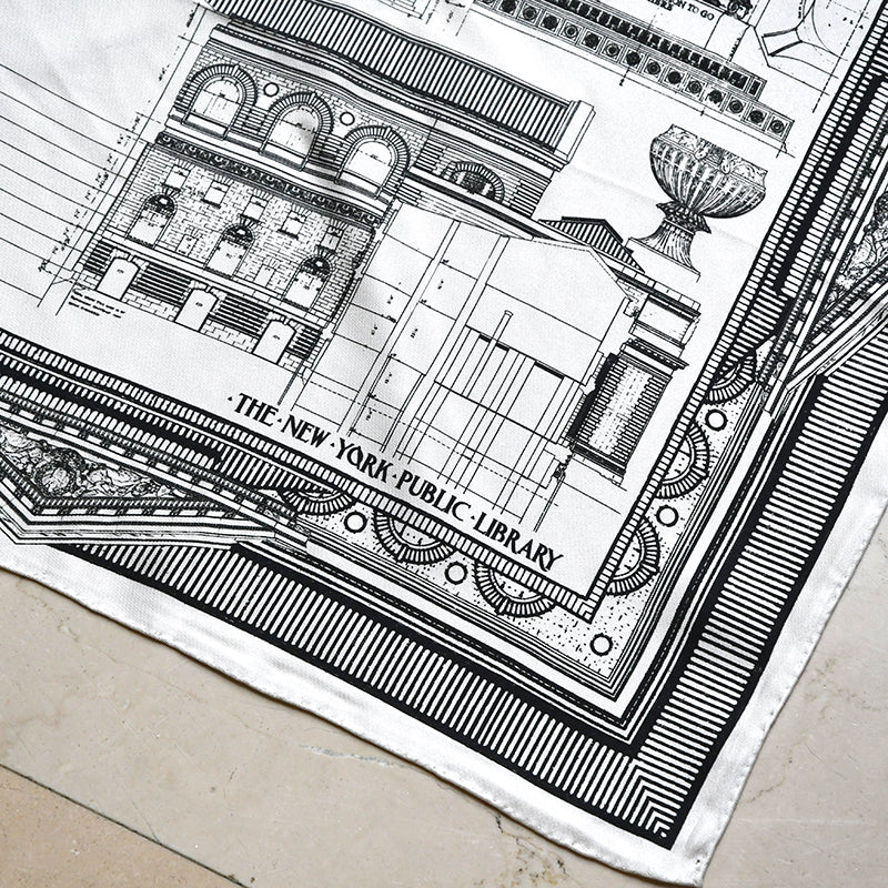 NYPL Architecture Black & White Scarf - Image 6