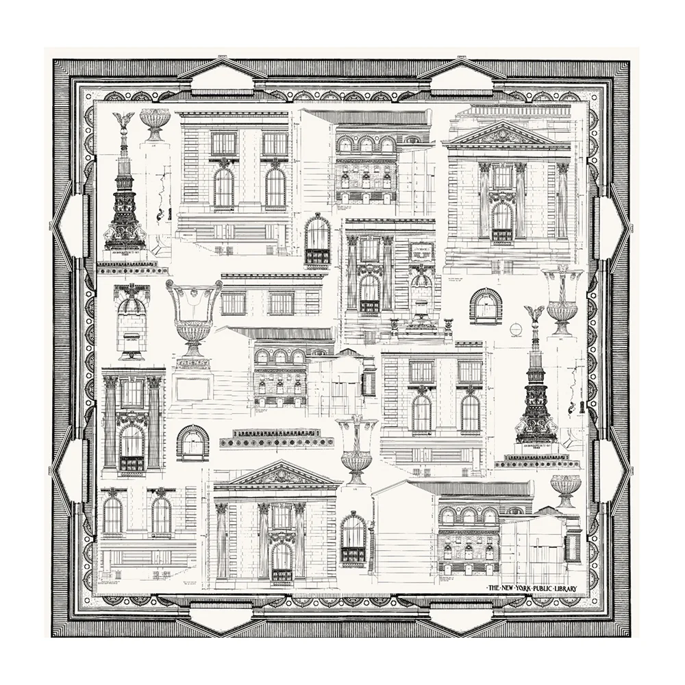 NYPL Architecture Black & White Scarf - Image 9