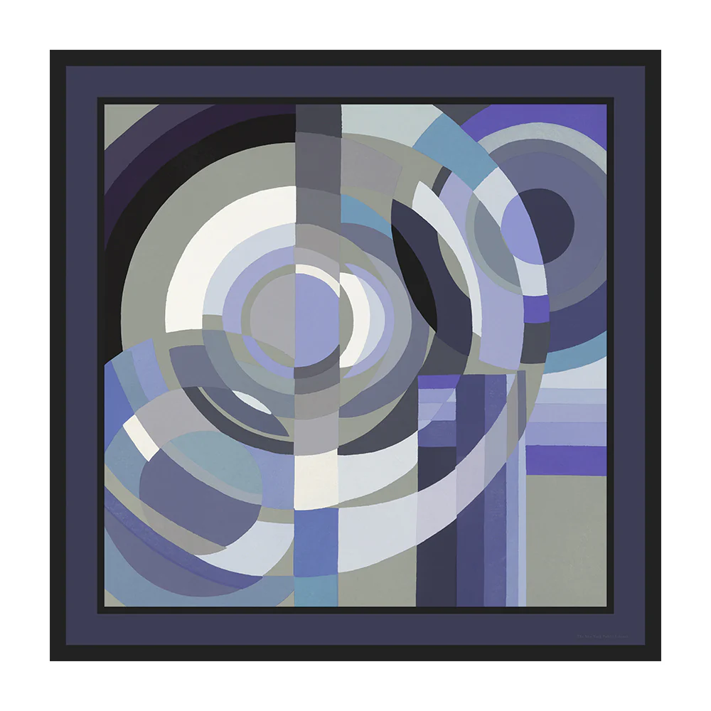 NYPL Blue Circles Silk Scarf - Image 2