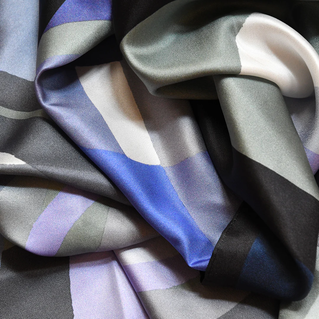 NYPL Blue Circles Silk Scarf - Image 4