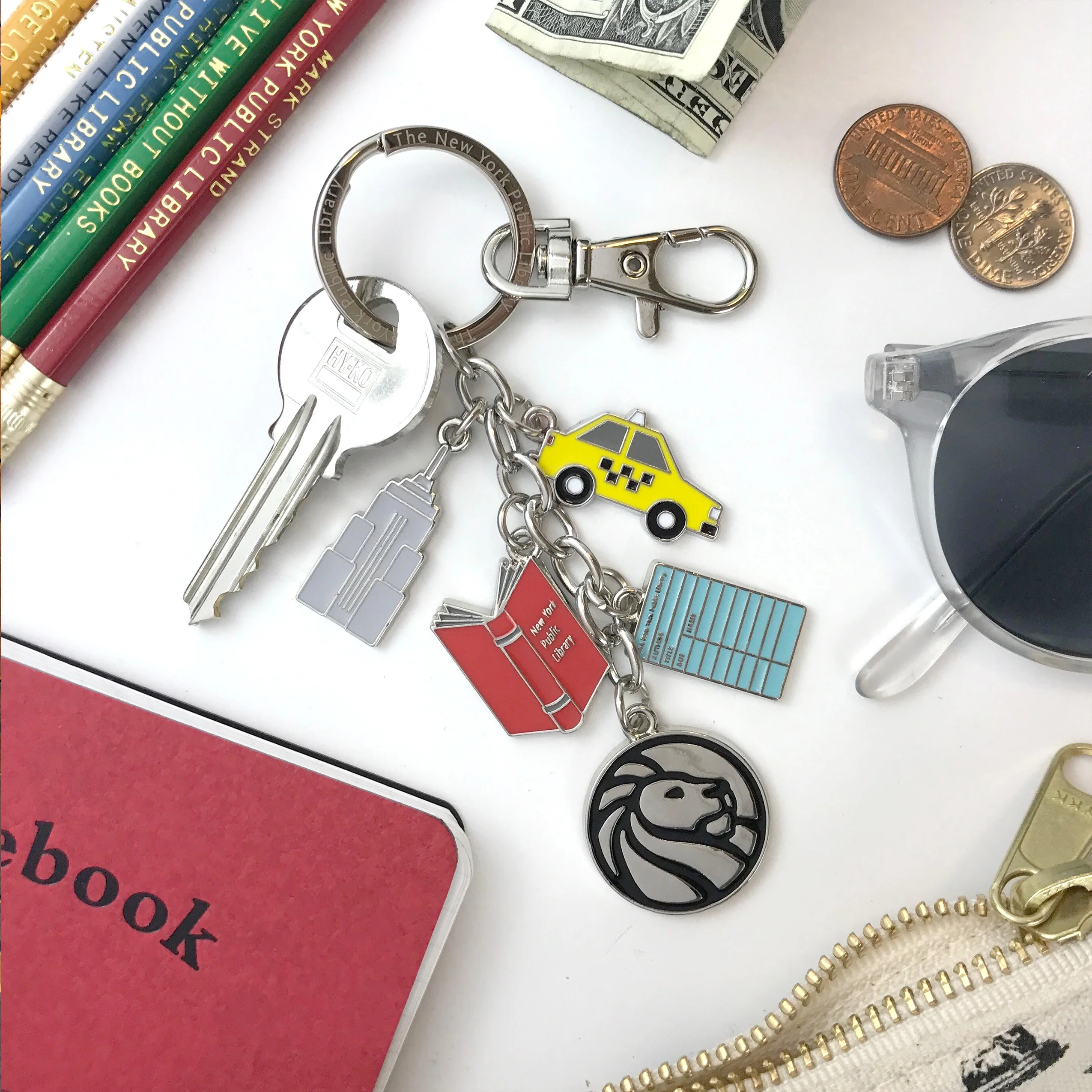 NYPL Enameled Charm Keychain - Image 4