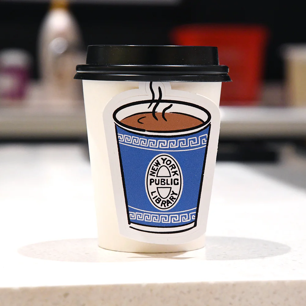 NYPL Greek Coffee Cup Sticker