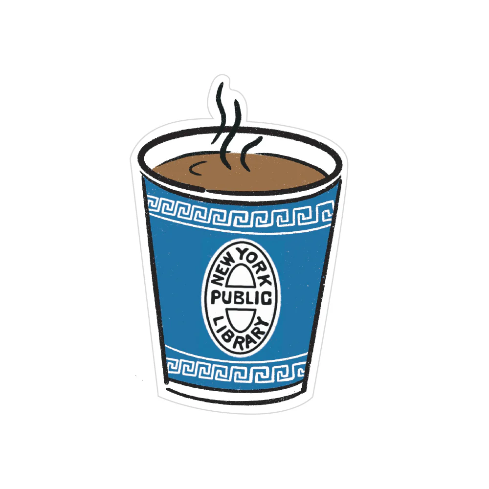 NYPL Greek Coffee Cup Sticker - Image 2