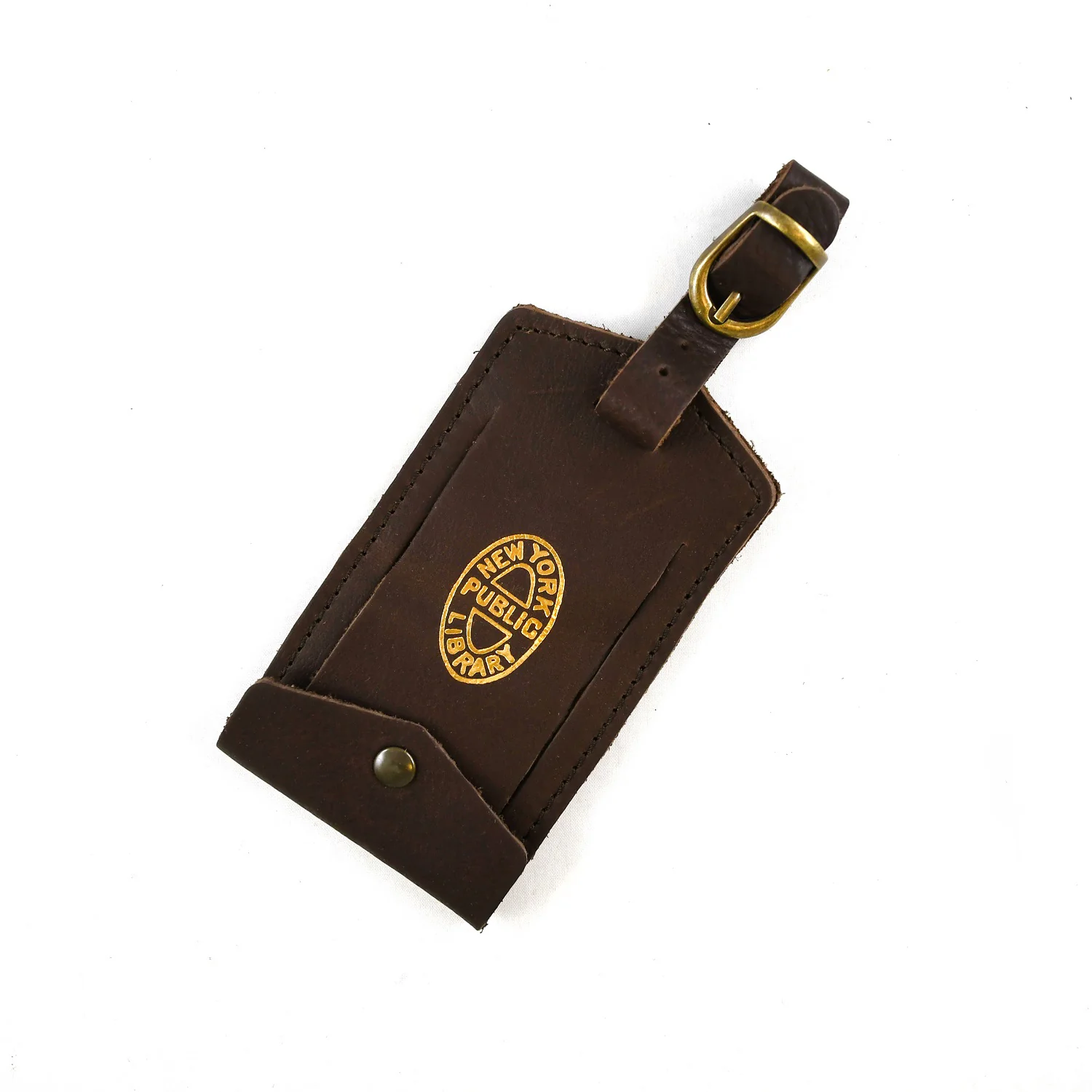 Brown NYPL Leather Luggage Tag - Image 3
