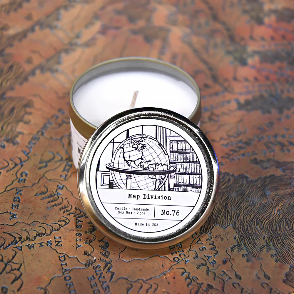 NYPL Map Division Travel Tin Candle - Image 2