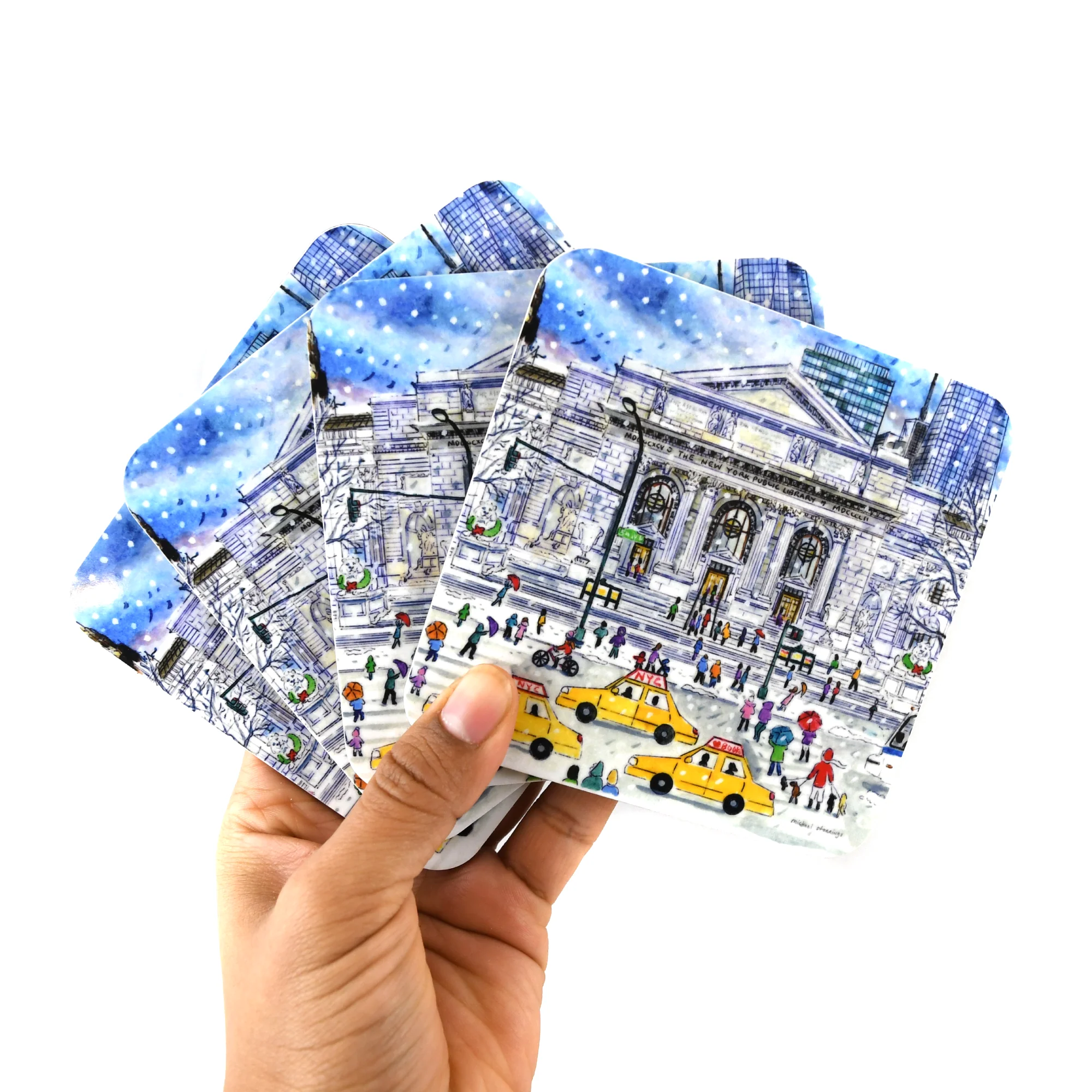 NYPL Michael Storrings Winter Coaster Set - Image 3
