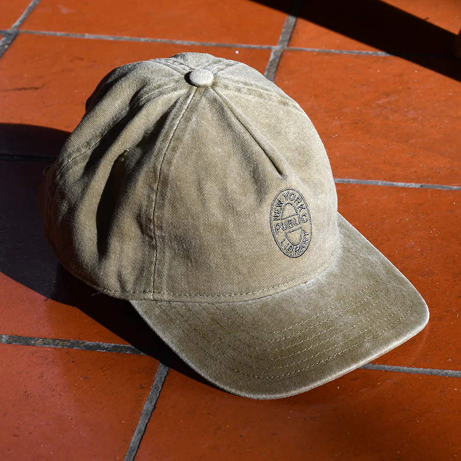 NYPL Olive Bookbinding Stamp Twill Cap - Image 6