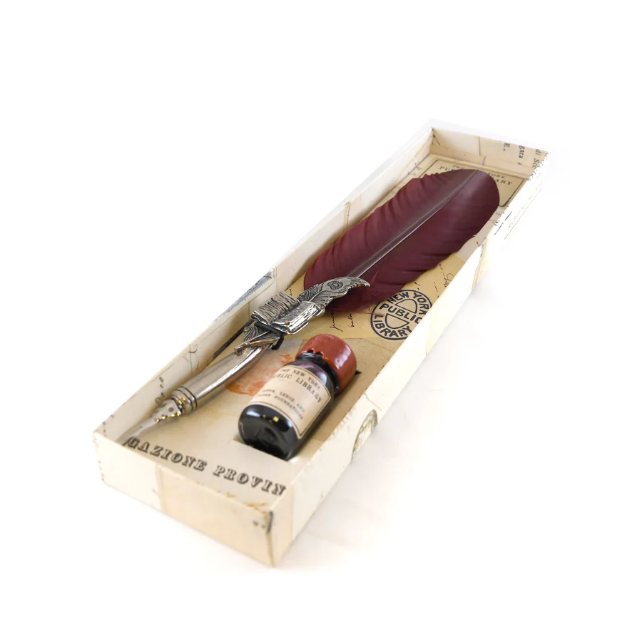 NYPL Red Feather Pen Set - Image 3
