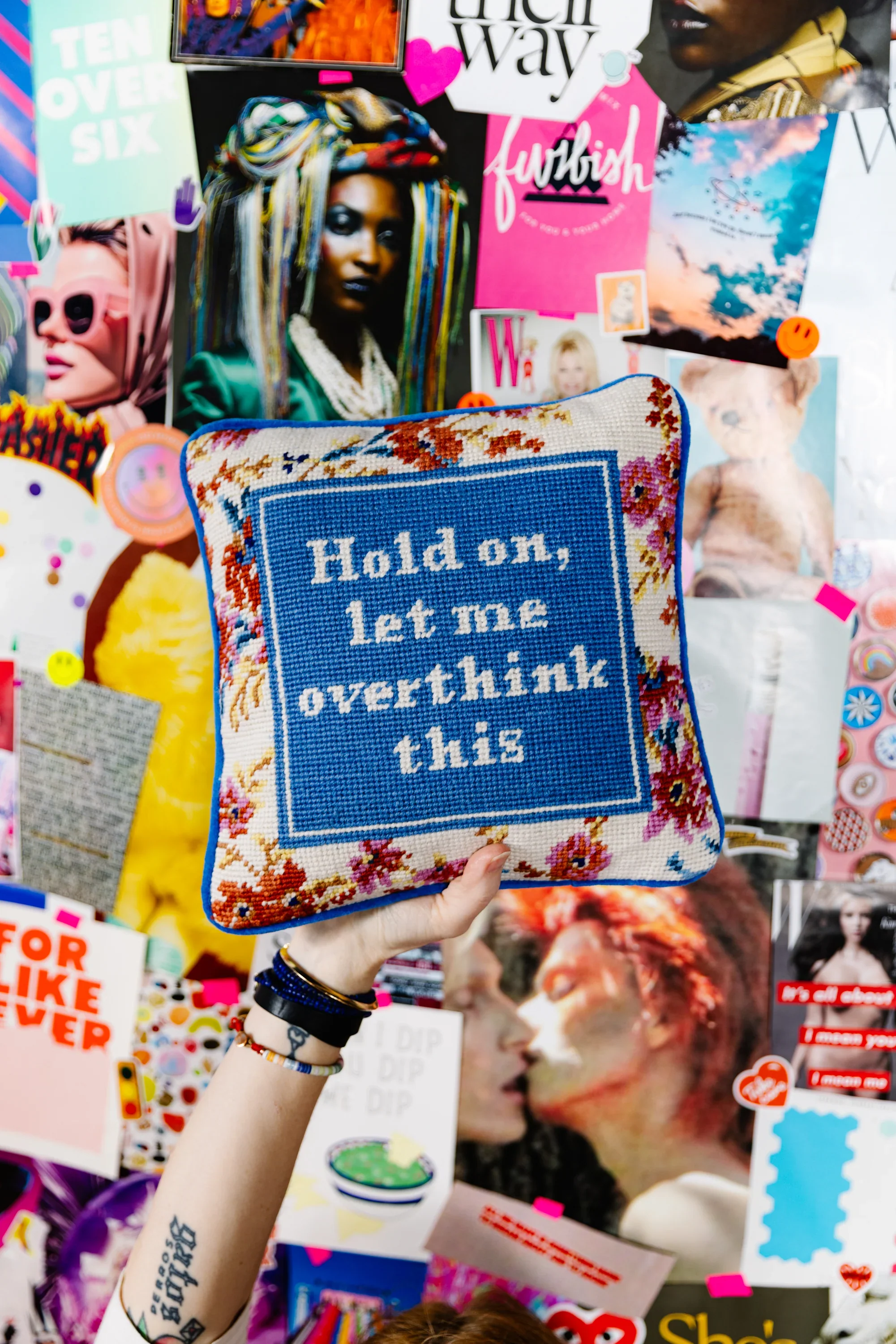 Overthink Needlepoint Pillow - Image 4
