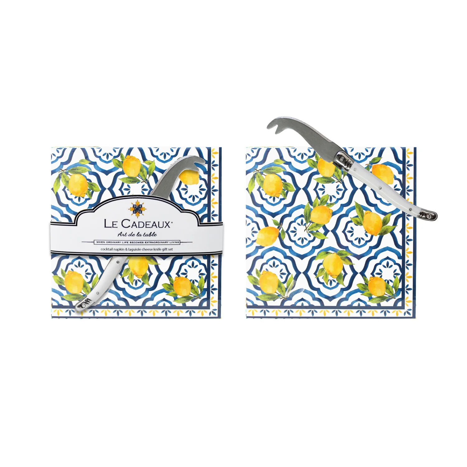 Palermo: Cocktail Napkins + Mini Cheese Knife Gift Set - Image 2