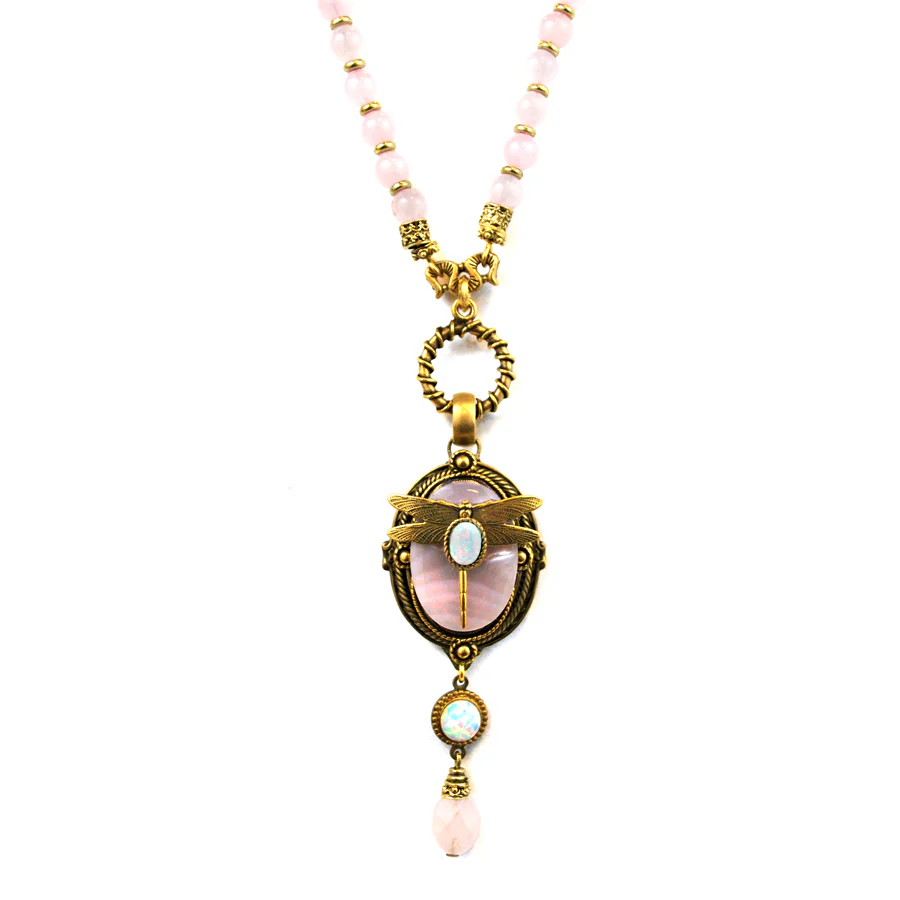 Pink Dragonfly Necklace