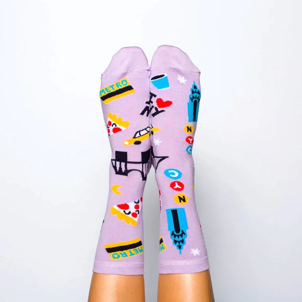 Purple New York City Women's Socks