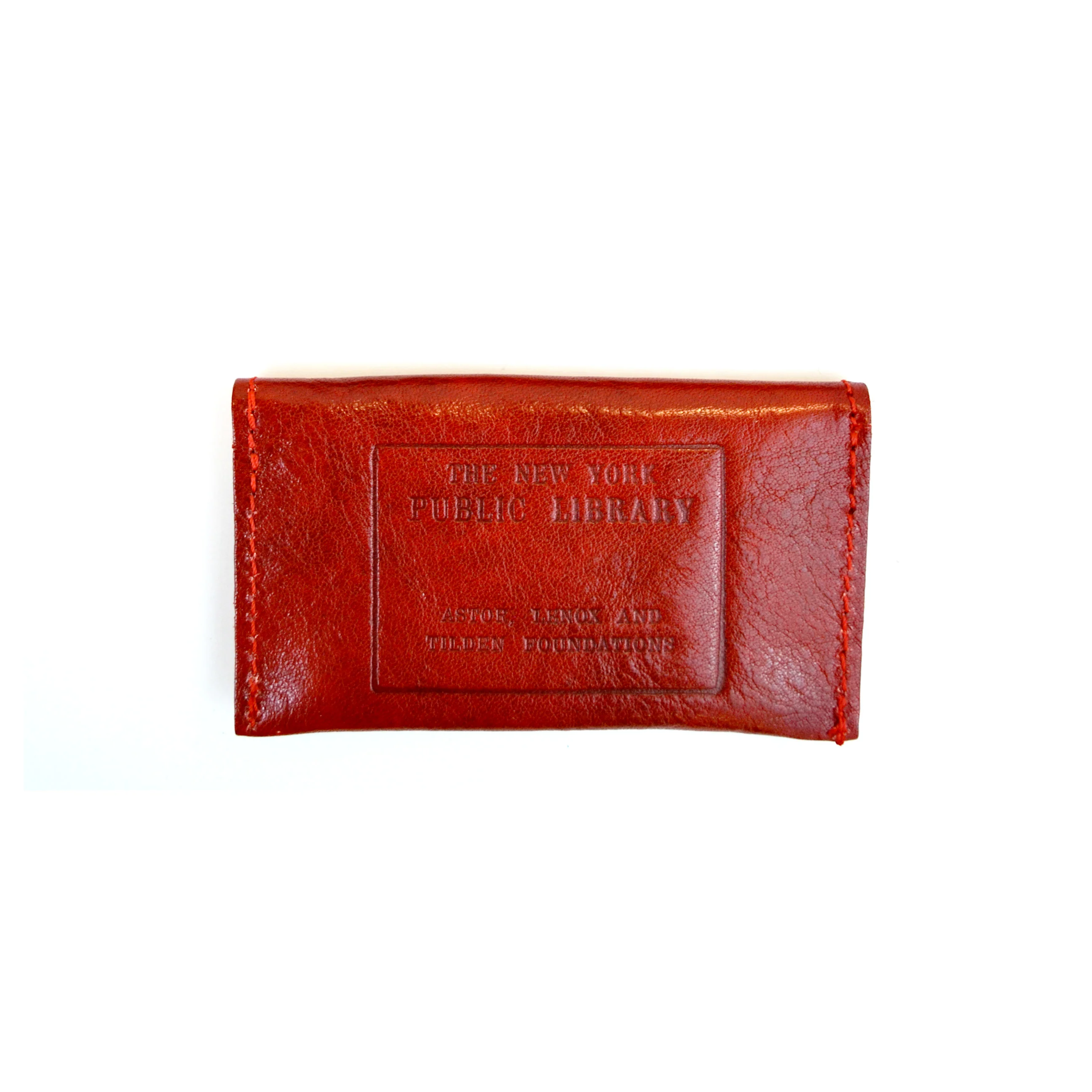 Red Leather NYPL Stamp Card Case - Image 3